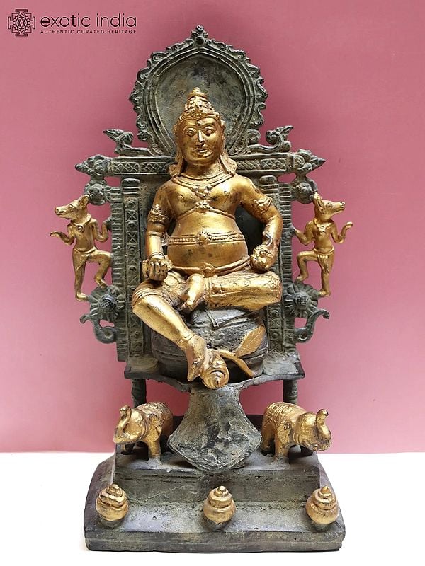 12" Lord Kuber Idol from Nepal | Nepalese Copper Statue