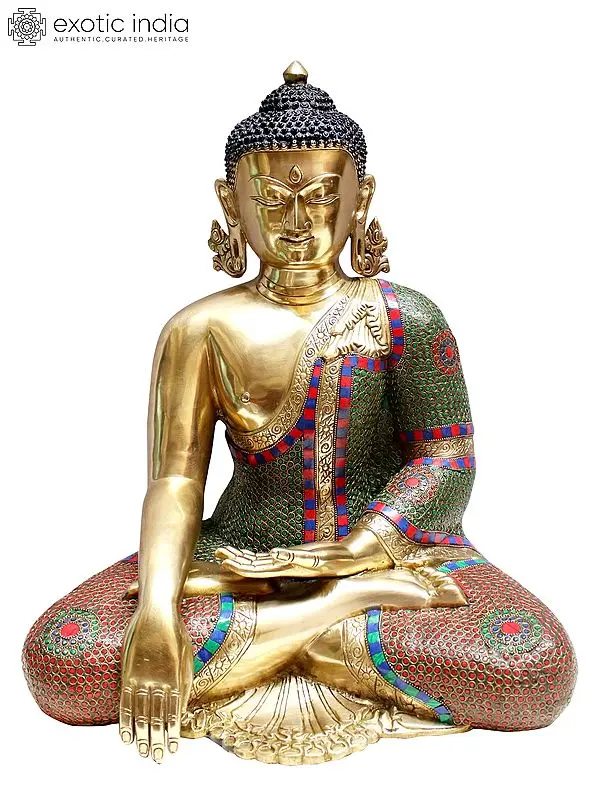 20" Brass Bhumisparsha Buddha Statue