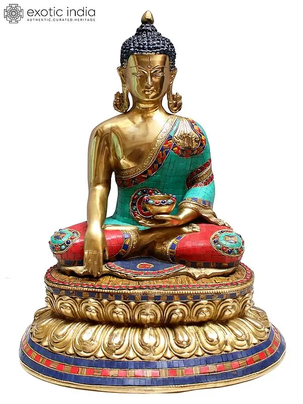 20" Brass Bhumisparsha Buddha Statue