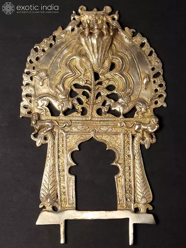 15'' Traditional Sheshnag Thiruvachi in Brass | Wall Hanging