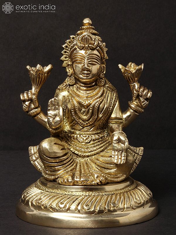 5'' Four-Handed Goddess Lakshmi | Brass