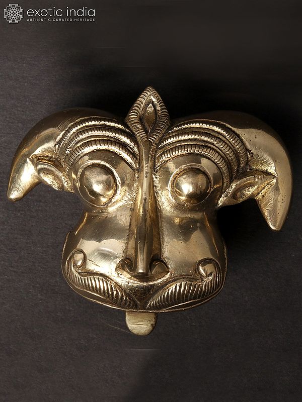 3'' Small Kirtimukha Brass Wall Hanging