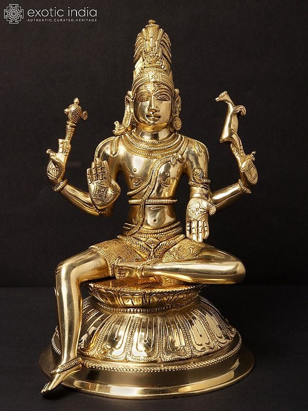 9'' Hindu God Pashupatinath Statue | Brass