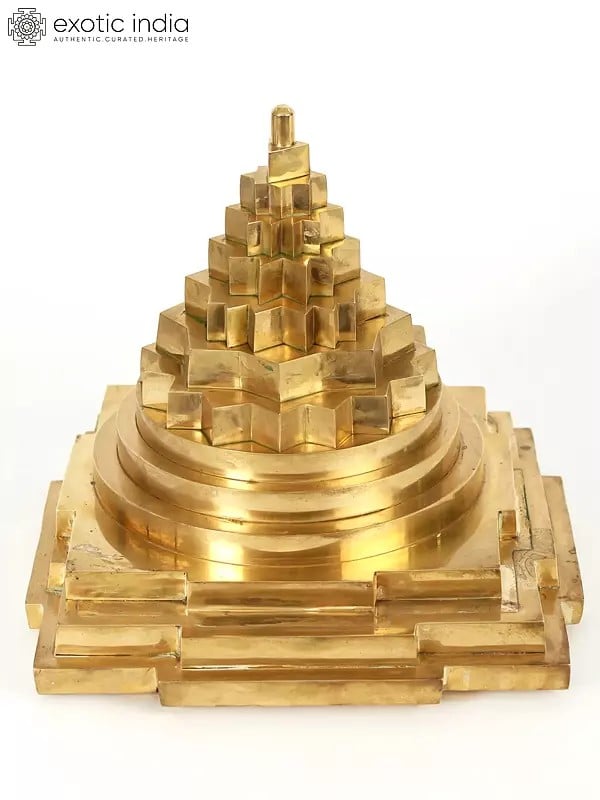 15" Super Large Shri Yantra (Meru) in Brass