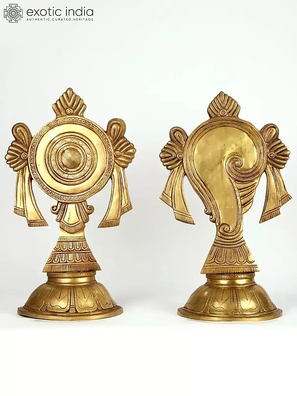 23" Vaishnava Symbol Set | Brass Statue