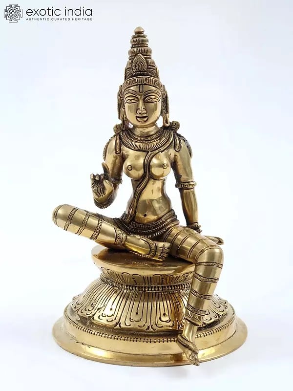 7" Goddess Lalita (Parvati) Brass Statue