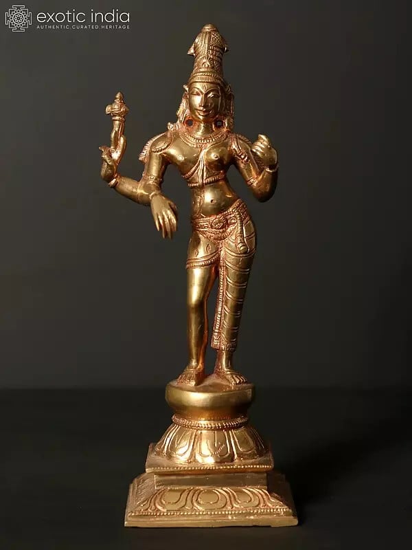 9" Ardhanarishvara Bronze Statue | Shiva-Shakti Bronze Sculpture