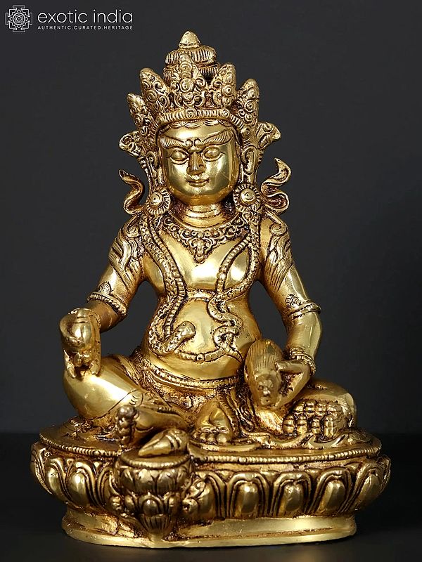 10" Brass Kubera Statue (Tibetan Buddhist Deity)