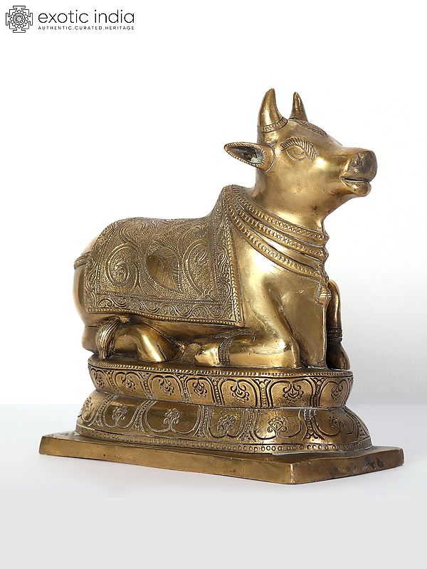 10" Brass Nandi Statue (Lord Shiva's Vahan)