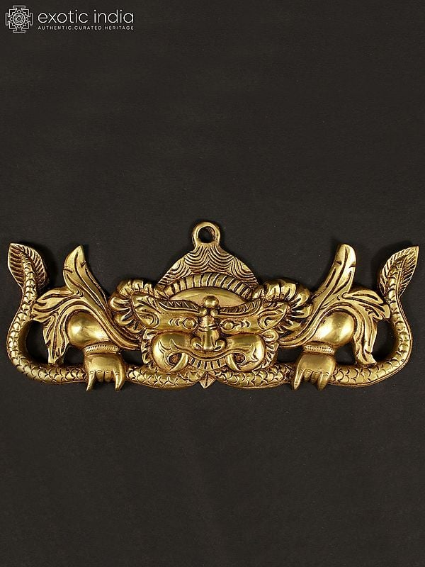 11" Brass Tibetan Buddhist Zeeba Mask | Wall Hanging