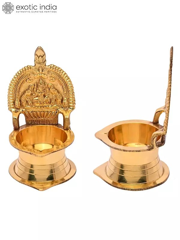 5" Brass Gajalaxmi Deepam