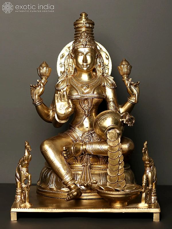 16" Bronze Goddess Lakshmi Statue - Supreme Goddess in Vaishnavism