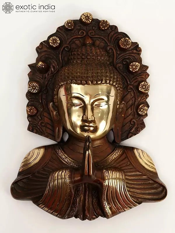8" Brass Namaste Buddha | Wall Hanging