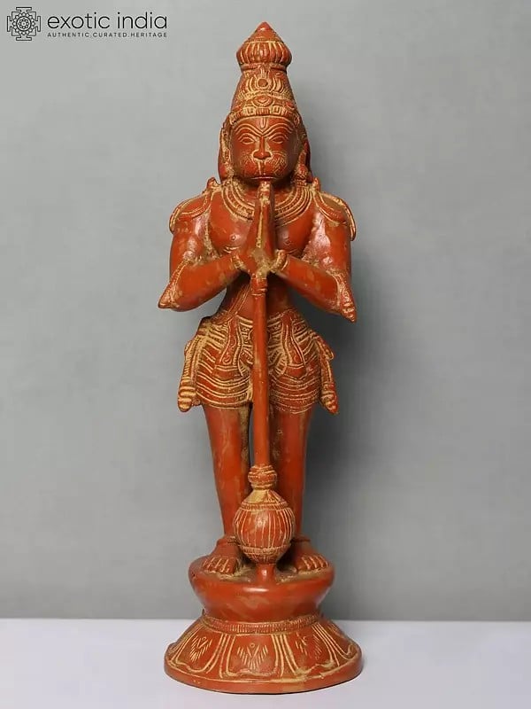 14" Standing Hanuman Ji Brass Sculpture