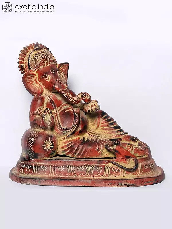 11" Lord Ganesha Resting in Blessing Gesture
