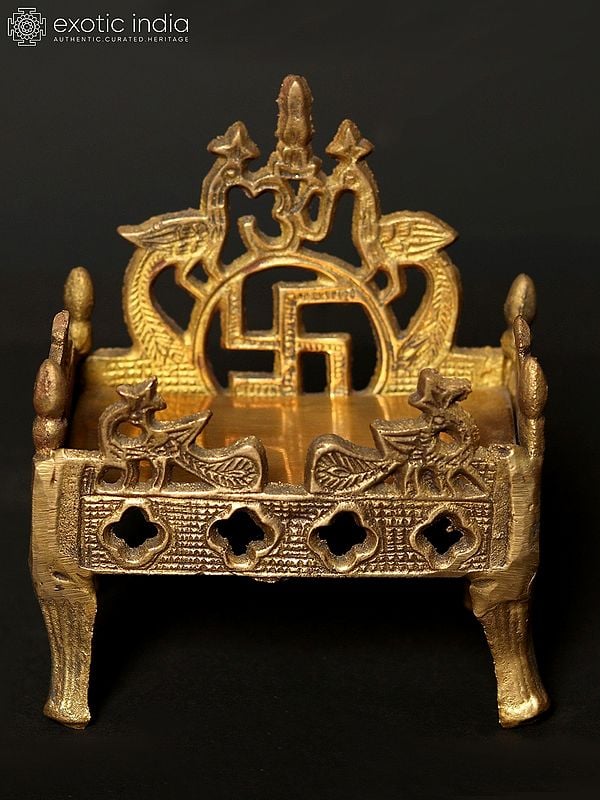 5" Brass Design Temple Small Throne