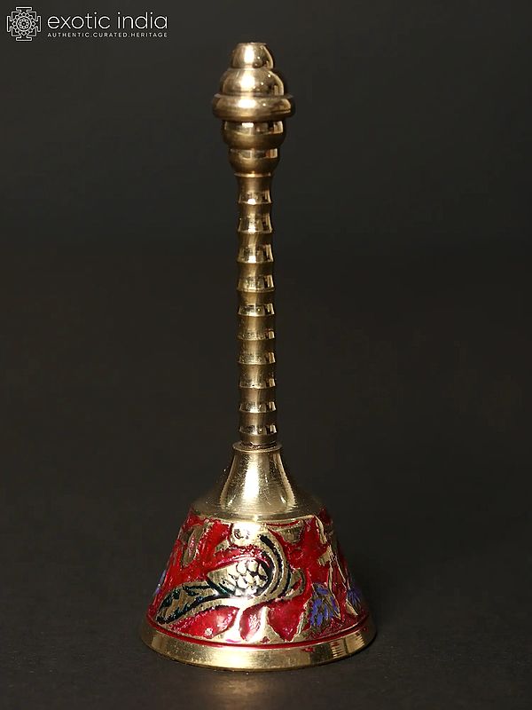 Peacock Design Brass Puja Bell