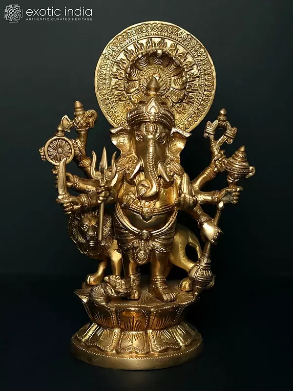 11" Drishti Ganesha | Brass Statue