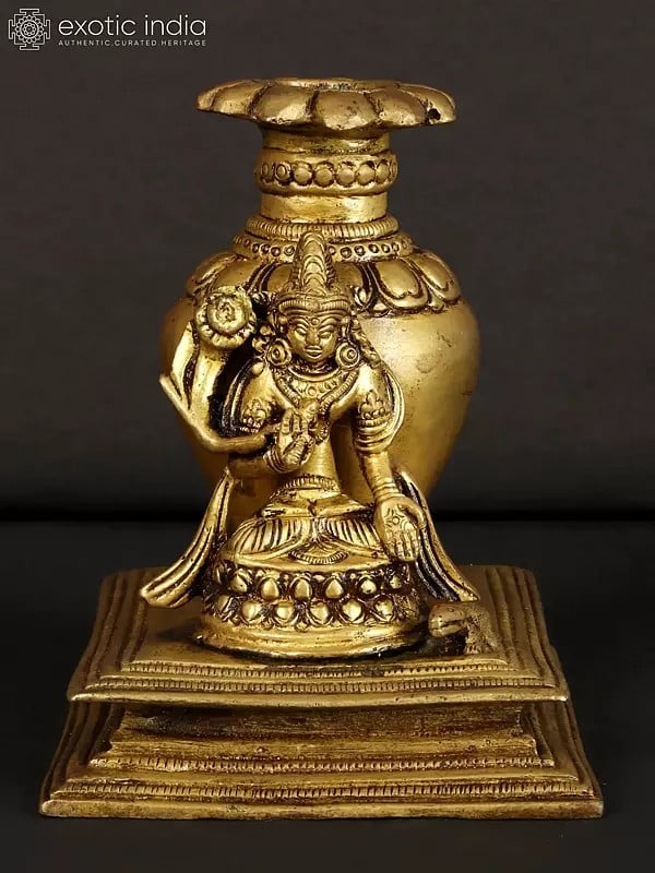 4" Small Brass Vase with Kuber