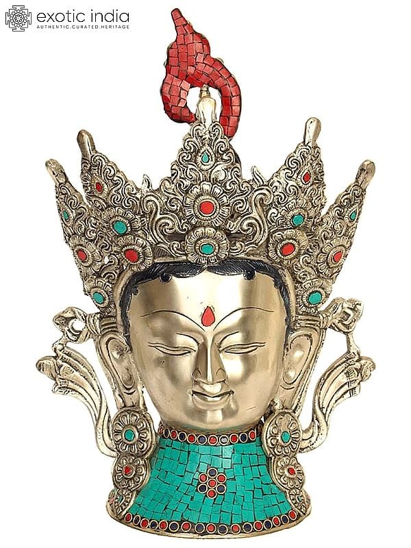 15" Crown Tara Head In Brass | Handmade | Made In India