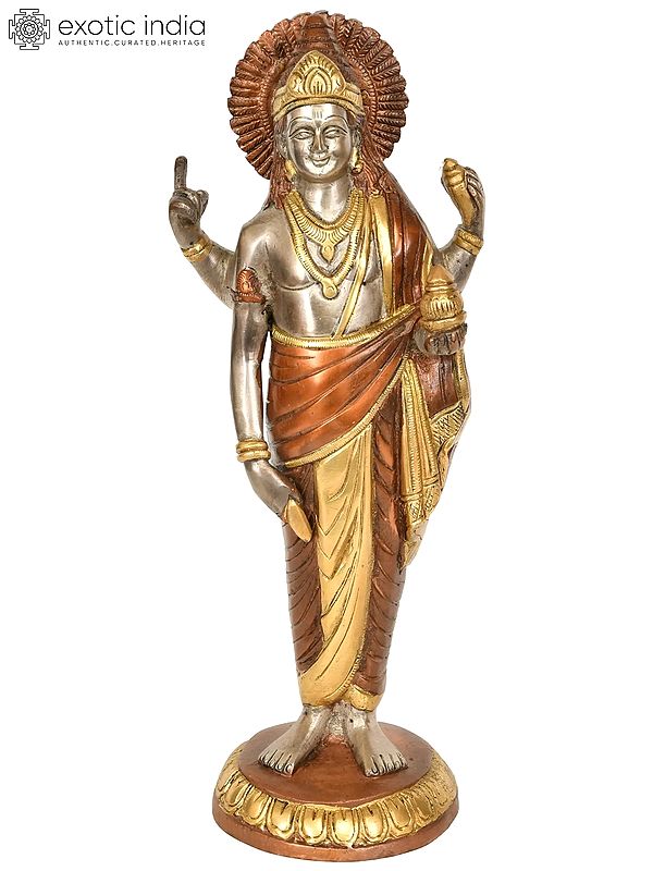 11" Dhanvantari - The Physician of Gods | Handmade Brass Statue