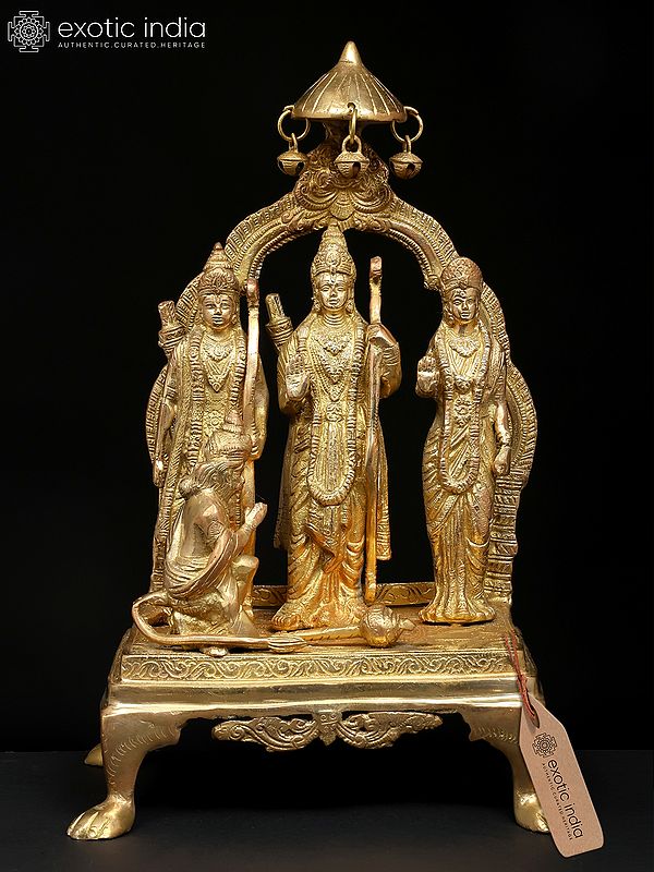 13" Shri Rama Durbar Brass Sculpture | Handmade | Made in India