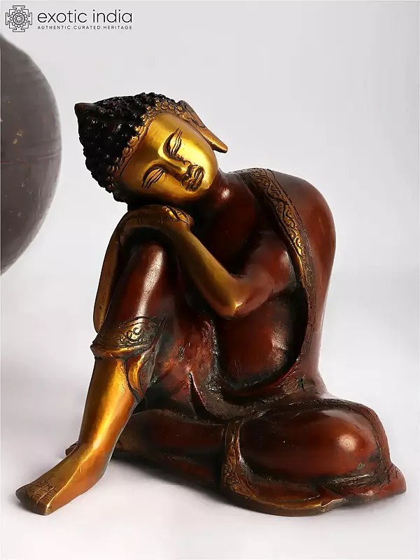 Japanese Thinking Buddha Brass Sculpture | Handmade | Made in India