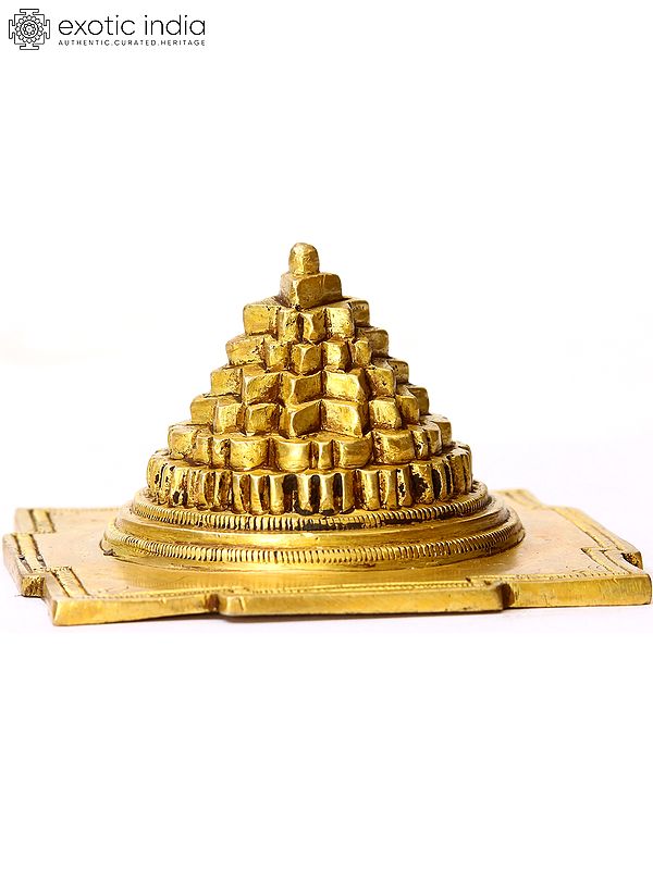 3" Shri Yantra in Brass | Handmade Brass Statue | Made in India