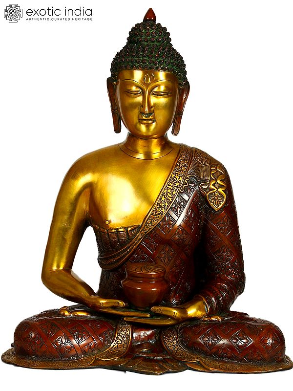 23" The Buddha in Dhyana Mudra In Brass | Handmade | Made In India