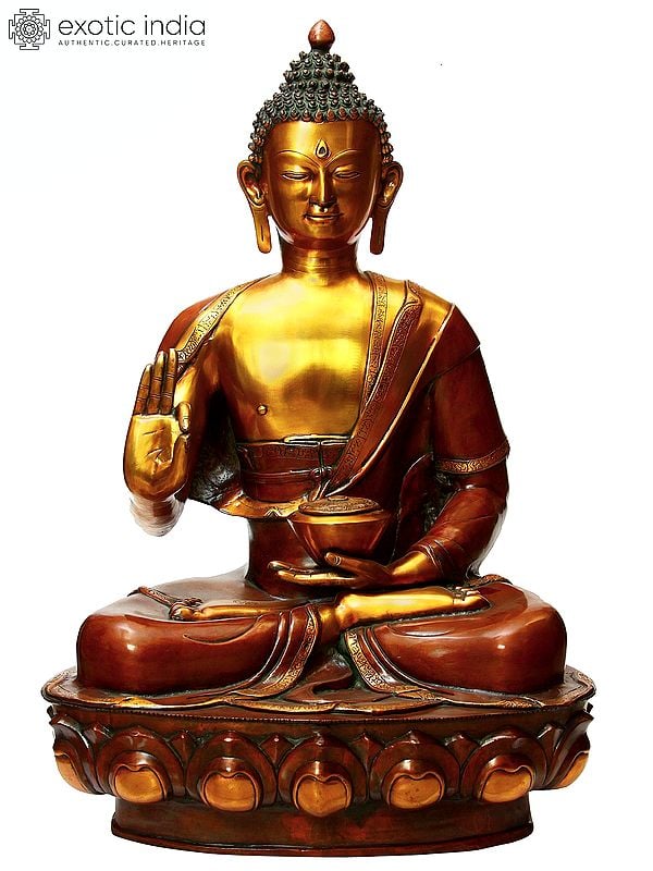 35" Large Size Lord Buddha Preaching Law of Dharma In Brass