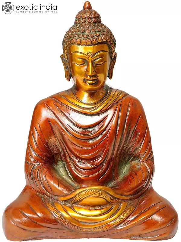 7"  Buddha in Dhyana Mudra In Brass | Handmade | Made In India