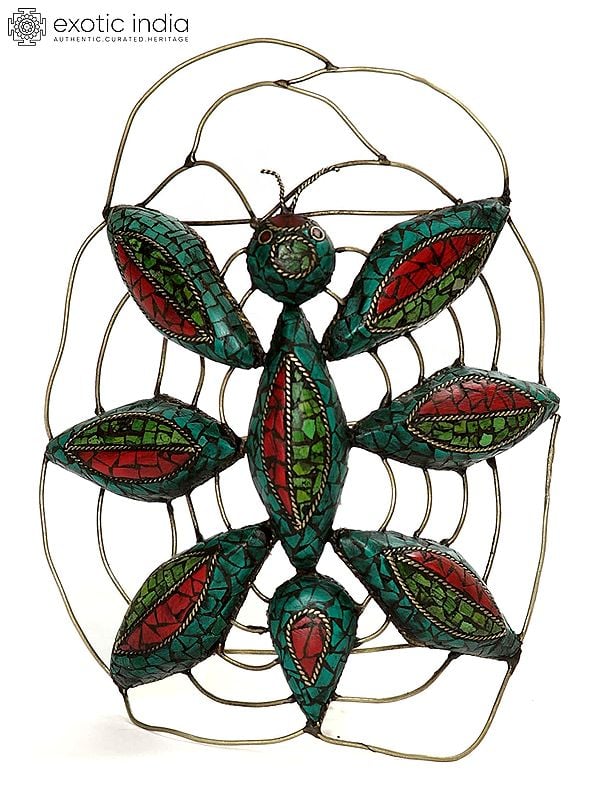 7” Inlay Insect in Brass | Handmade | Made in India