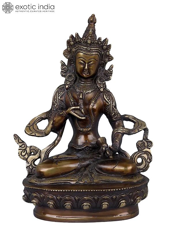 8" Bodhisattva Vajrasana In Padmasana | Handmade Brass Idol