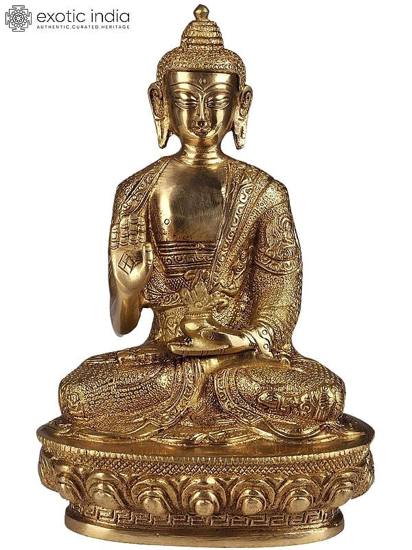 Tibetan Buddhist God Medicine Buddha Brass Sculpture | Handmade | Made in India