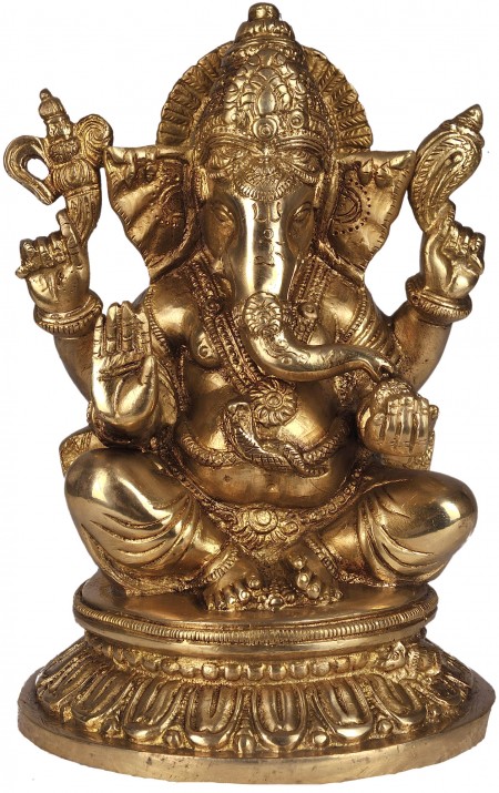 Baby Ganesha Enjoying Modak
