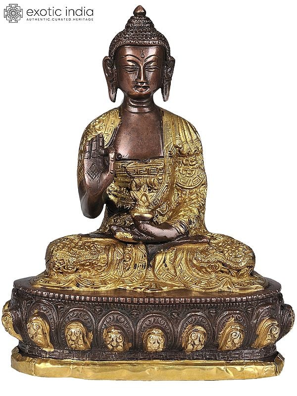 7" Lord Buddha is Interpreting His Dharma | Handmade Brass Statue | Made in India