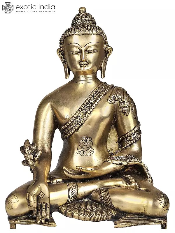 11" (Tibetan Buddhist Deity) Medicine Buddha In Brass | Handmade | Made In India