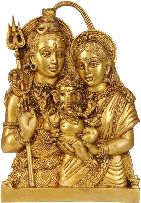 Lord Shiva, Ganesha and Goddess Parvati Wall Hanging