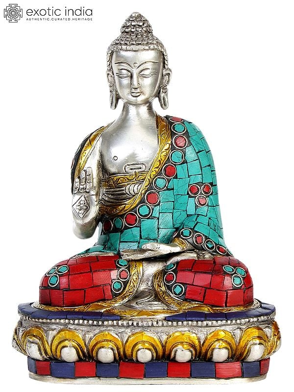 8" Lord Buddha in Vitark Mudra In Brass | Handmade | Made In India