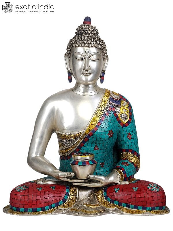 24" Lord Buddha with Pinda-Patra In Brass | Handmade | Made In India