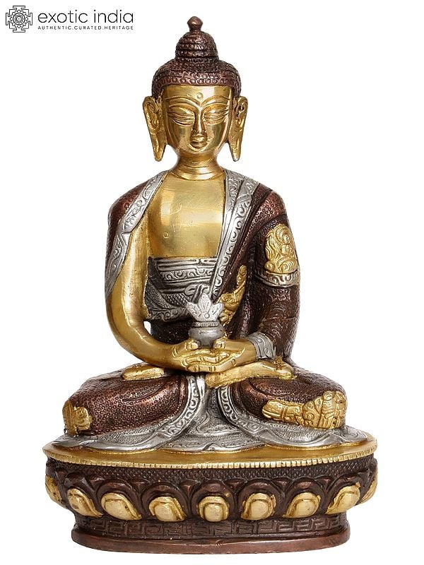 8" Lord Buddha in Dhyana Mudra In Brass | Handmade | Made In India