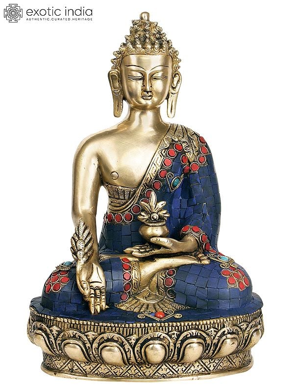 11" (Tibetan Buddhist Deity) The Medicine Buddha In Brass | Handmade | Made In India