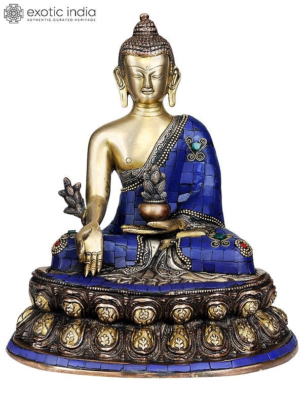 11" (Tibetan Buddhist Deity) The Medicine Buddha In Brass | Handmade | Made In India