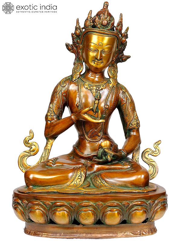 16" Tibetan Buddhist Deity Primordial Buddha Vajrasattva Brass Idol | Handmade | Made in India