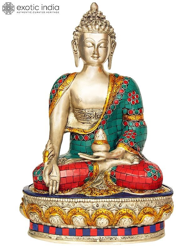 13" The Medicine Buddha (Tibetan Buddhist Deity) In Brass | Handmade | Made In India