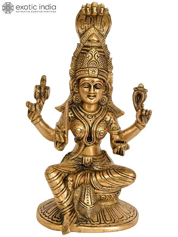 7" Goddess Mariamman Brass Statue | South Indian Goddess Durga Idol | Handmade