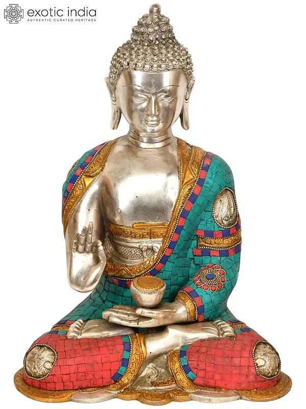 14" Lord Buddha Preaching His Dharma In Brass | Handmade | Made In India