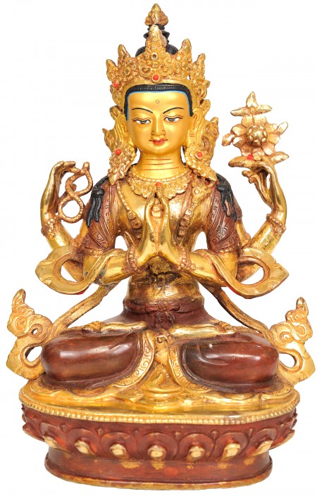 Tibetan Buddhist Deity Chenrezig (Four-Armed Avalokiteshvara)