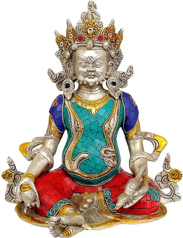 10" Kubera-The God Who Gives Money In Brass | Handmade | Made In India