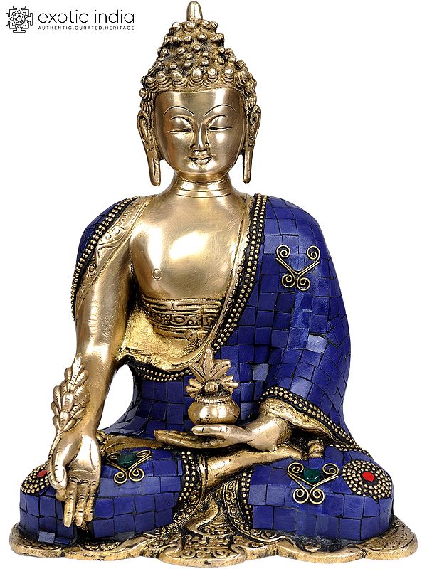 10" Tibetan Buddhist God The Medicine Buddha In Brass | Handmade | Made In India